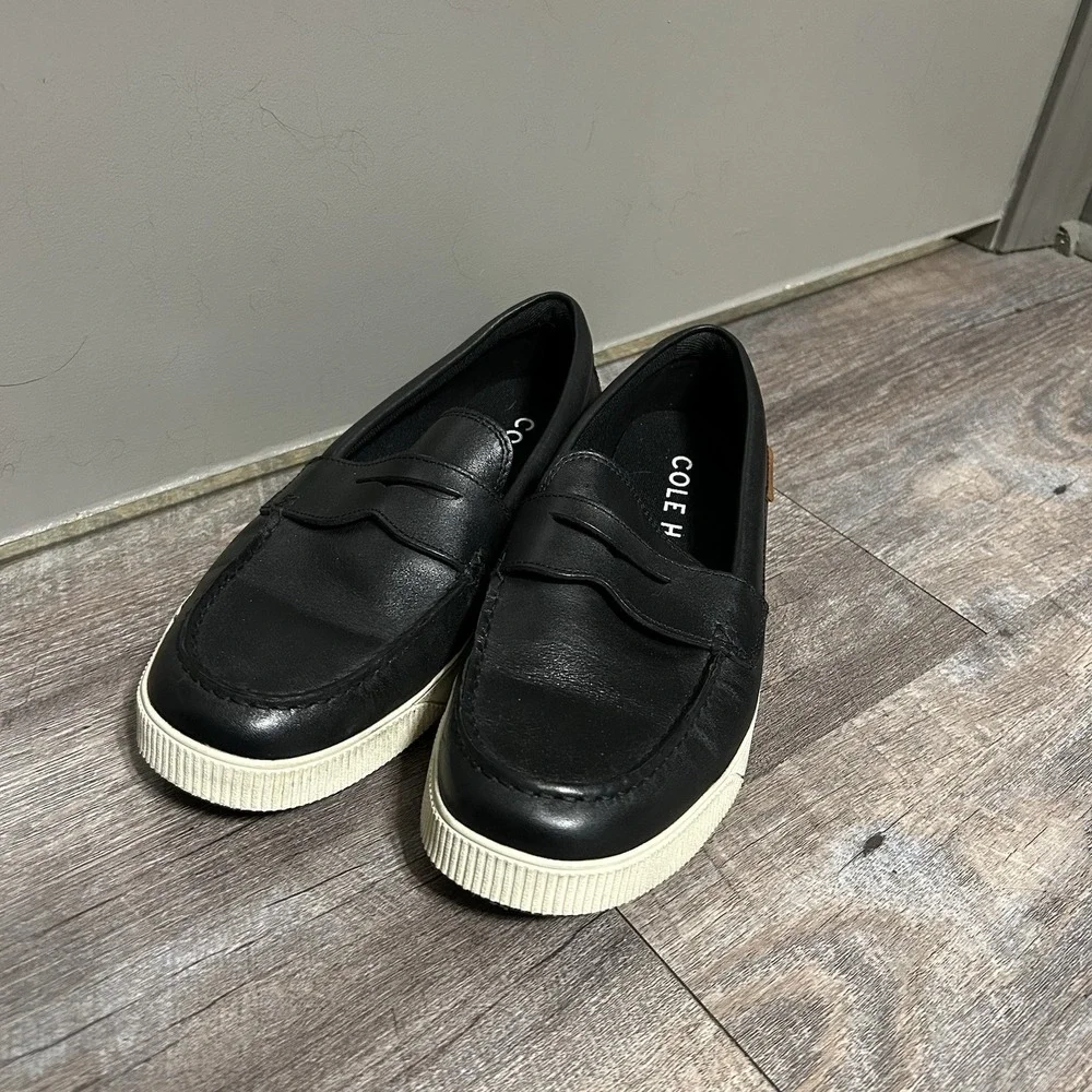 Cole Haan Nantucket Penny Loafers Black Leather Men's Size 9M